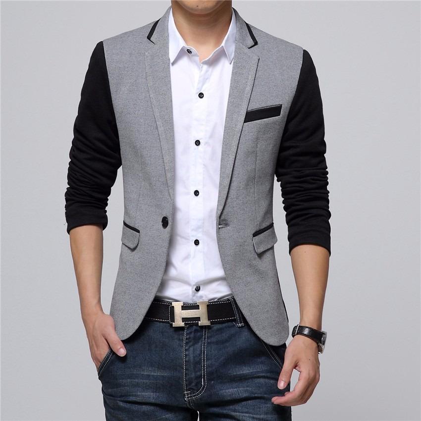 Jaket Kulit - Blazer Pria Comby Executive Style Abu-Abu Hitam