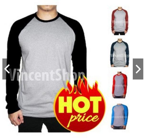 KAOS Lengan Raglan Panjang Kaos Polos Kaos Distro Reglan Raglan Baju Grosir Tanah Abang Kaos Murah