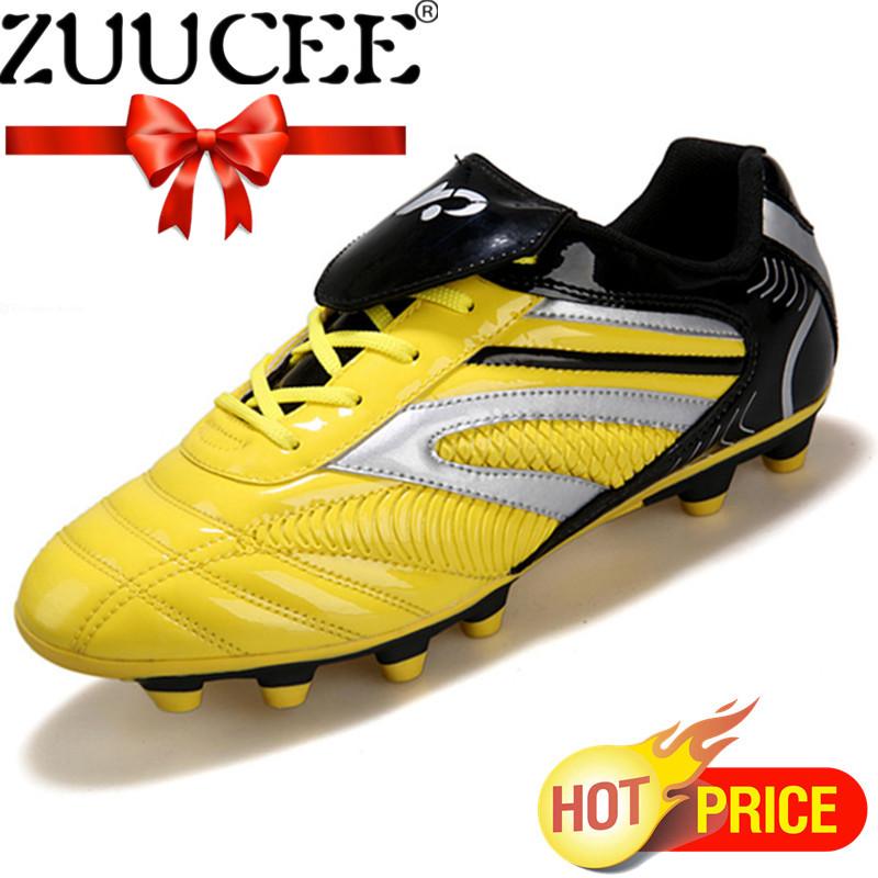 Zuucee Fashion Pria Sepatu Sepak Bola Kuku Panjang Olahraga Sneakers (Kuning) 【Free Shipping】