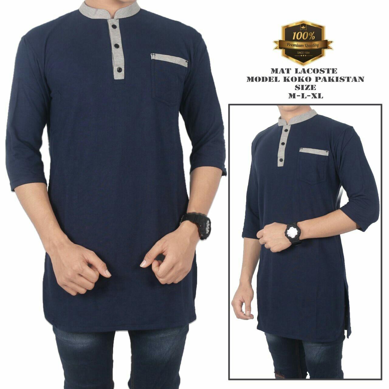 Koko Pakistan / Kurta Pakistan / kaos Pria Navy