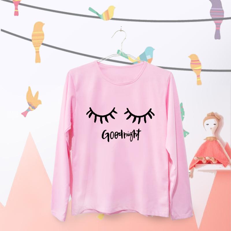 ELLIPSES.INC Tumblr Tee / T-Shirt / Kaos Wanita Goodnight - Pink  Lengan Panjang