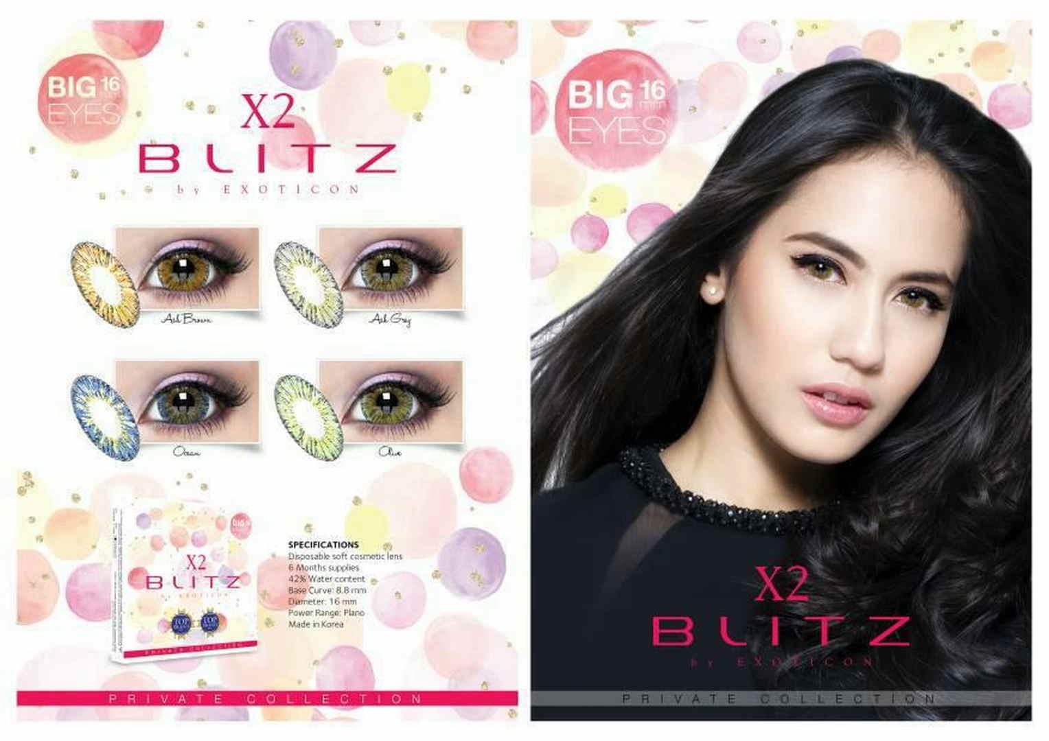 softlens X2 Blitz kontaklens lensa cantik murah meriah banget promo Plus BONUS AIR SOFTLENS AQUOS