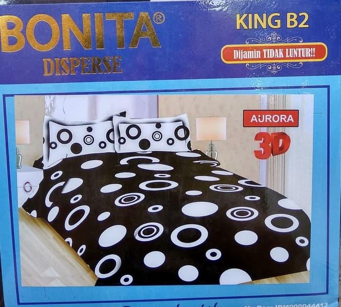 BEDCOVER SET BONITA AURORA No.1 KING 180 BCS POLKA DOT HITAM PUTIH Exclusive