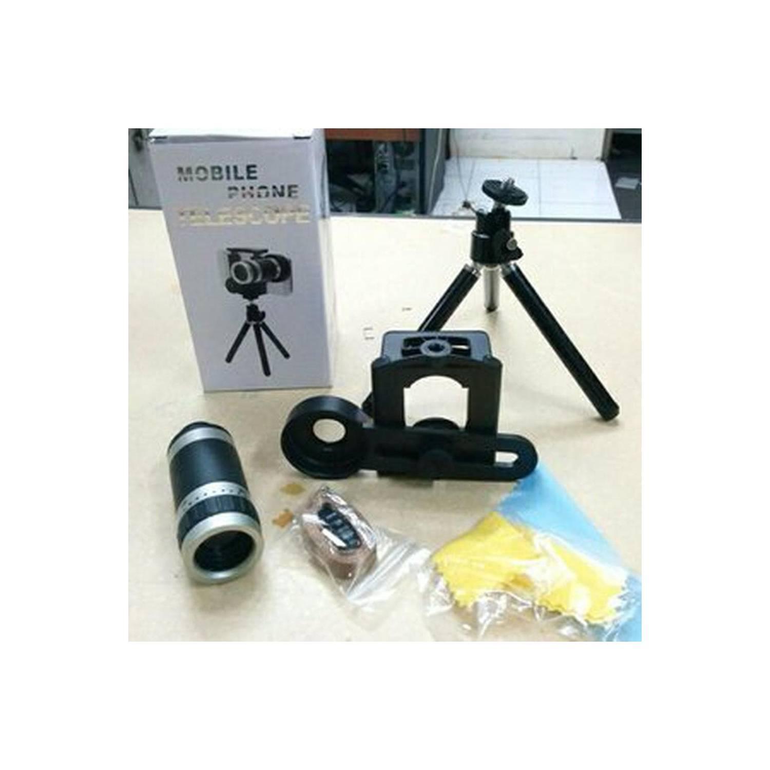 ( Asli ) PAKET Lensa Tele Zoom 8 Hp Universal + Tripod Min CC Cell New