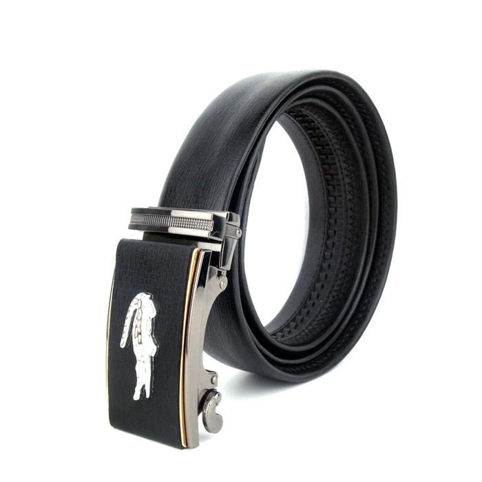 IKAT PINGGANG PRIA KULIT ASLI BRANDED IMPORT CROCODILE 366 BLACK - Hgbks