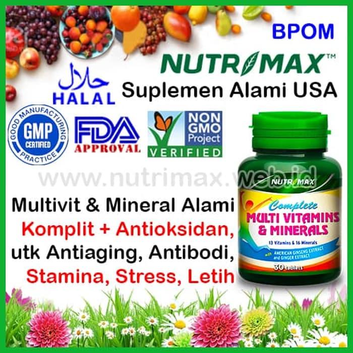 Nutrimax Complete Multivitamins & Minerals Isi 30 Multivitamin Multi Vitamin Mineral