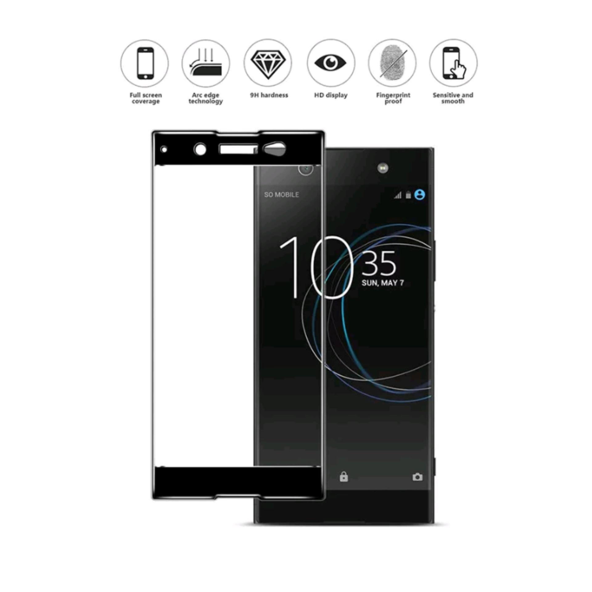 9Star Tempered Glass HD Screen Protector For XA1 Ultra 2.5D Full Screen List Hitam