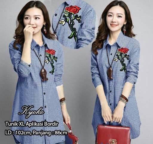 Tunik Kyoko Bunga/baju tunik murah/atasan muslim wanita murah - Baju Muslim Terbaru - Blouse Baju Muslim Fashion - Tunik Baju Muslim Berkualitas - Blouse Baju Muslim Termurah - Baju Atasan Wanita Terlaris