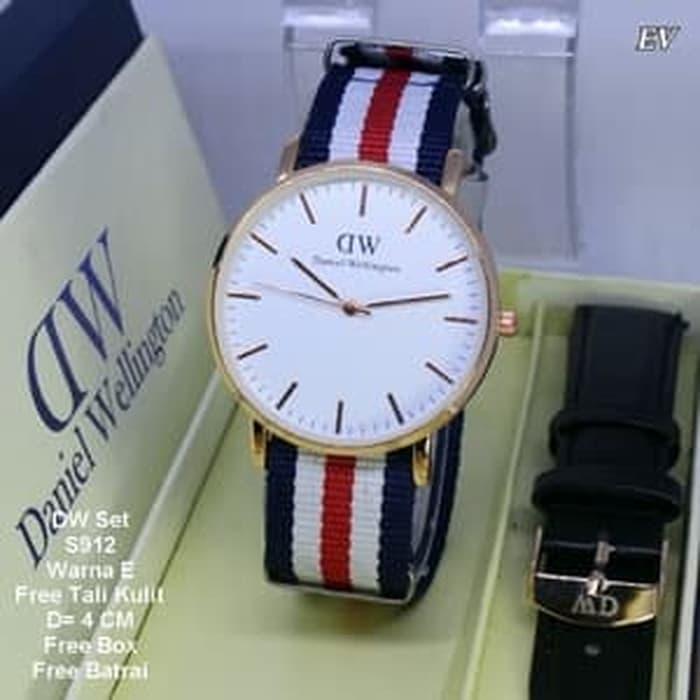Jam Tangan Wanita / jam tangan Pria Unisex Dw Set Tali Kanvas Color E