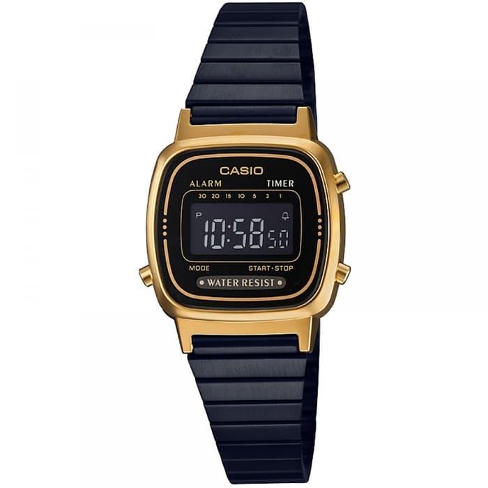 Casio Vintage Digital Jam Tangan Wanita Hitam LA670WEGB-1B Original