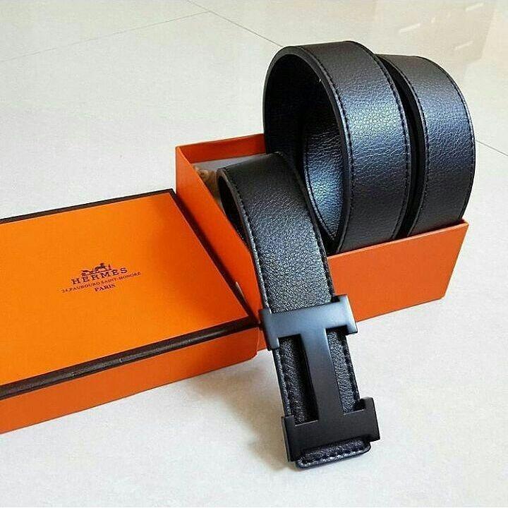 Ikat Pinggang Hermes Solid Color BlackLogo Black