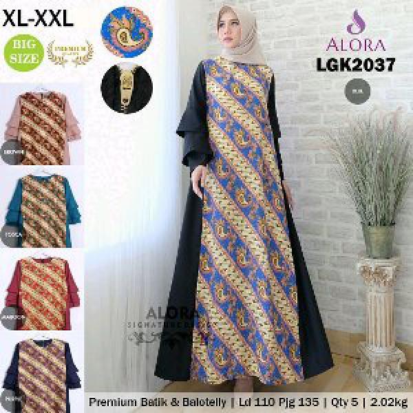 gamis muslimah batik bigsize kombinasi balotelly premium