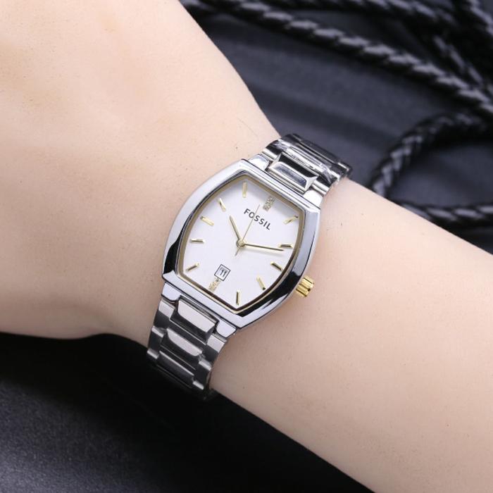 DISKON Jam Tangan Wanita / Cewek Fossil Andini Ladies Rantai Silver White TERMURAH