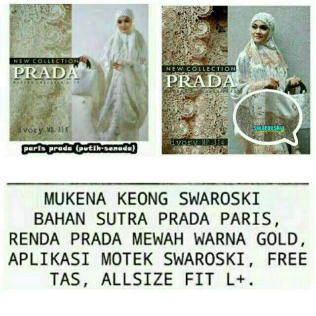 MUKENA PRADA SWAROSKI FULL BORDIR KUALITAS SUPER S SERIES MILO