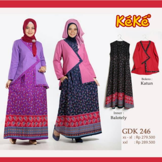 (TERBARU) Qonitah Project GDK 246 Original Keke Busana Gamis Dewasa Busana Muslim Branded Murah (Size XL Lengkap Warn)