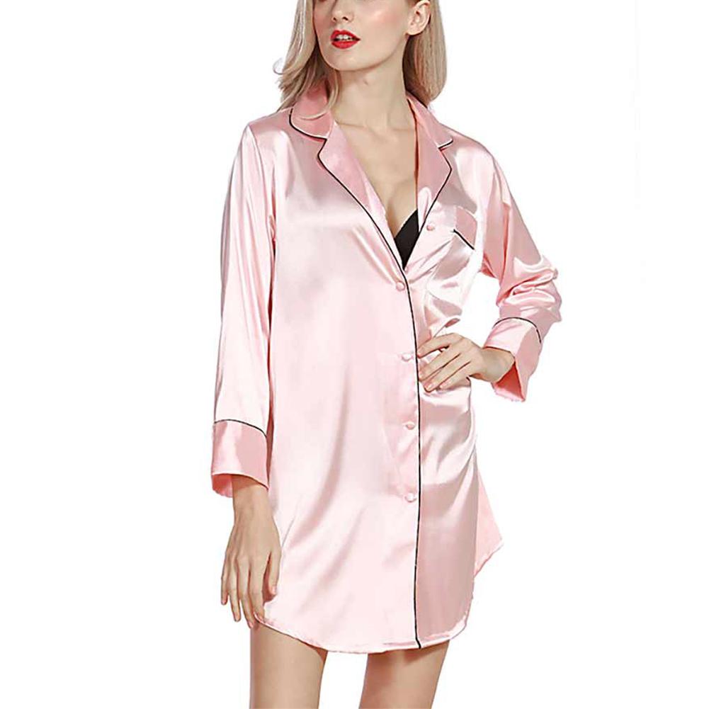 Big House Simulation Silk Shirt Pajamas Nightgown Underwear Homewear Nightdress