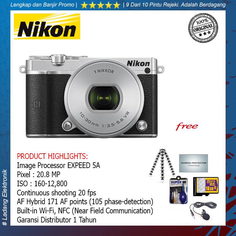 Nikon 1 J5 Kit 10-30mm Kamera Mirrorless Free Aksesories (Garansi Distributor 1 Tahun)
