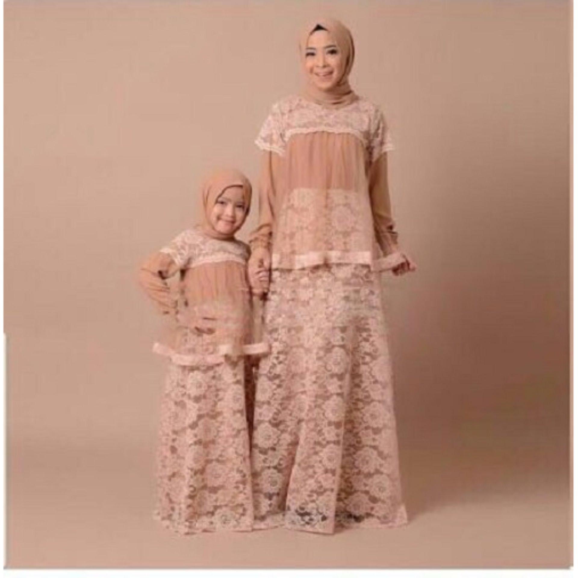 T-OS Pakaian Muslim Wanita Gamis Maxi Wardani Couple Ibu & Anak