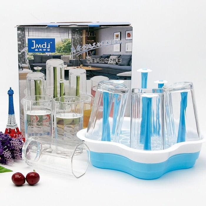7in1 Water Glass + Tatakan Gelas (230ml) - TOSERBA MEDAN