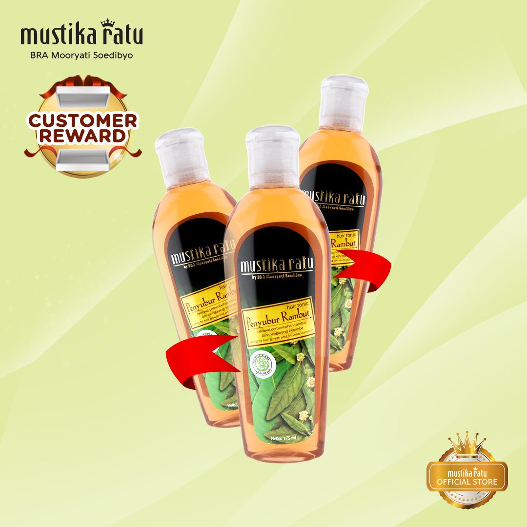 MUSTIKA RATU Triple Bundle Ramuan Penyubur Rambur HairTonic Perawatan Rambut Kilau Best Seller 175ml