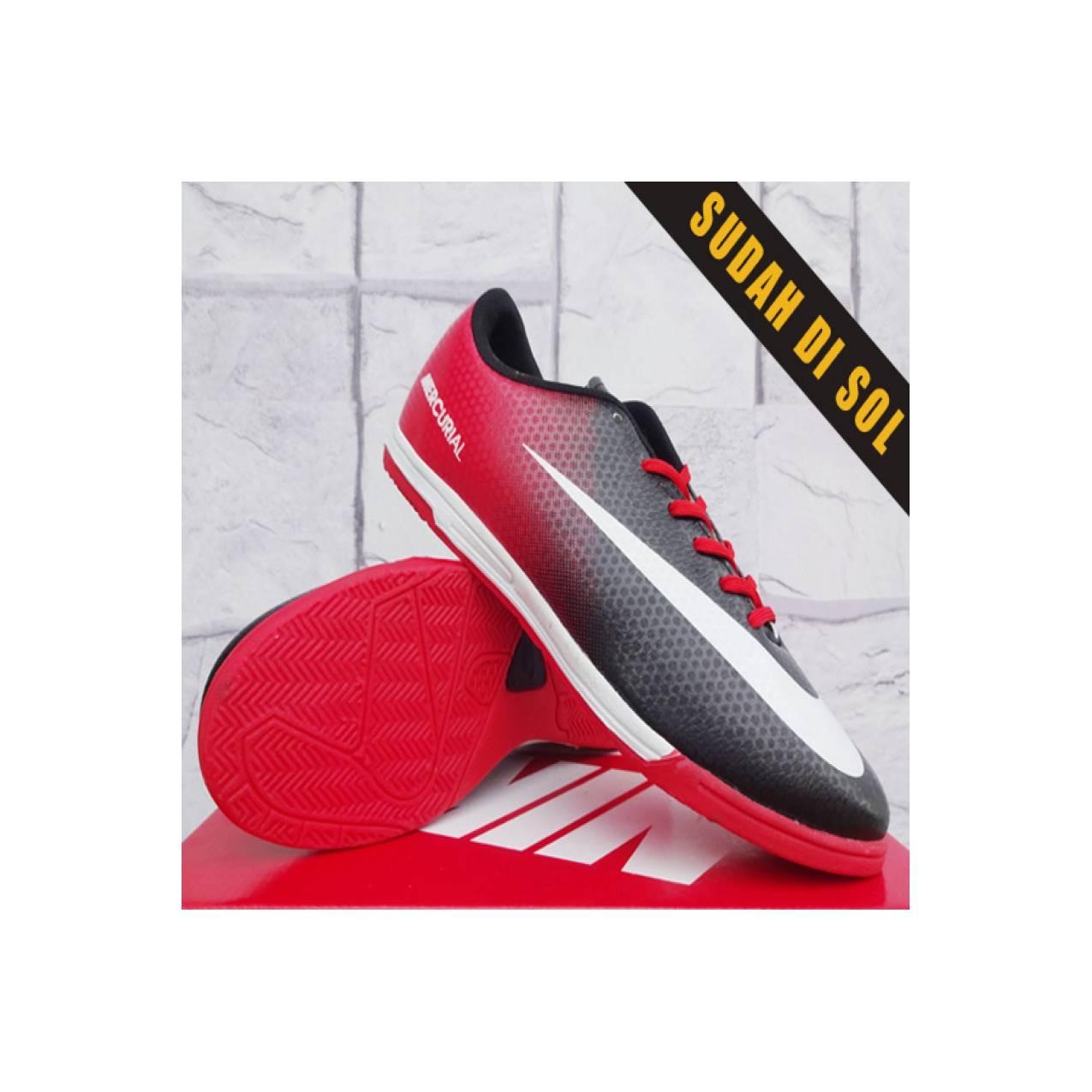Nike Mercurial Vapor IX Hitam merah(sepatu futsal,bola,sekolah,ol