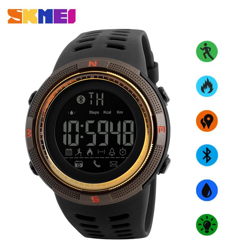 SKMEI merek Watch pria Smart Watch Chrono kalori Pedometer Multi-Fungsi olahraga Watches pengingat jam tangan Digital Relogios 1250