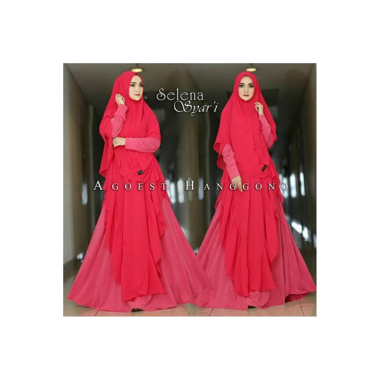 Gamis syari polos ceruty premium baju pesta elegan