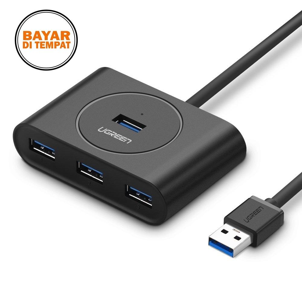 Ugreen USB Hub 4 Port USB 3.0 - Black / Hitam Terminal USB Unik Awet Tahan Lama Berkualitas Original
