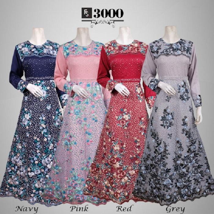 Toko Kirana Surabaya Gamis maxi dress baju gaun pesta busana muslim Baju Pesta Natasha FS3000