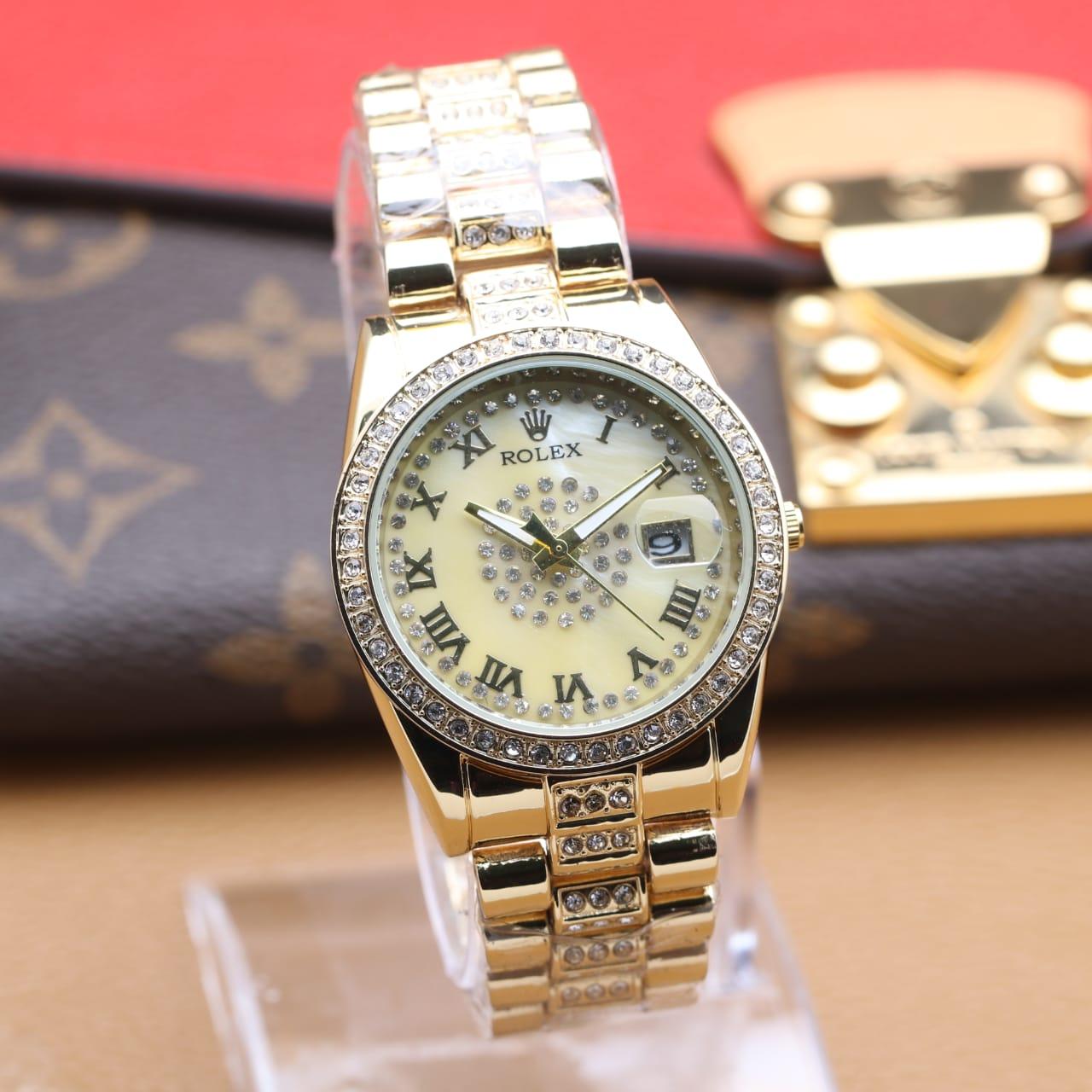 Jam Tangan Wanita Analog Rolex Crystal / Watch Analog Rolex 1