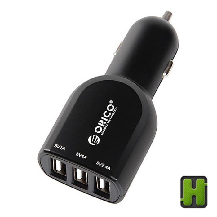 Orico USB Car Charger 3 Port Mobil Charge HP Smartphone Garansi 1 Thn - ORICO UCA-3U 3 in 1 Fast and Smart Charging USB Universal Aman Design Canggih Berkualitas Original Murah