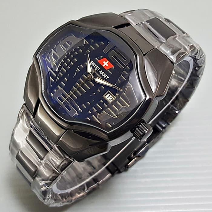 HARGA DISKON!!! Jam Tangan Pria / Cowok Swiss Army Transformer Rantai Black