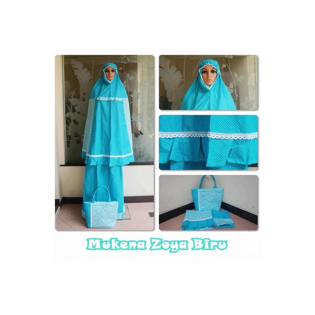 MKS - MUKENA DEWASA KATUN ZOYA -BIRU- TERBATAS
