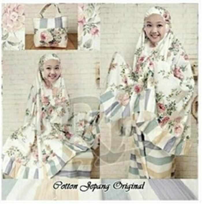 Mukena Anak Bahan Katun Jepang Untuk Usia 5 - 7 Tahun Keren Dan Adem