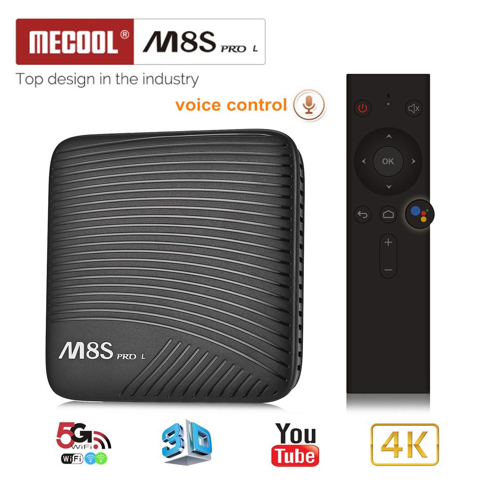 Mecool M8S Pro L 4 K Kotak TV 3 GB Ram GB ROM Android 7.1 Amlogic S912 3D Smart TV HD Kotak perangkat Bluetooth-Top Kotak HDMI Pemutar Media Rumah dengan Suara Pengendali Jarak Jauh