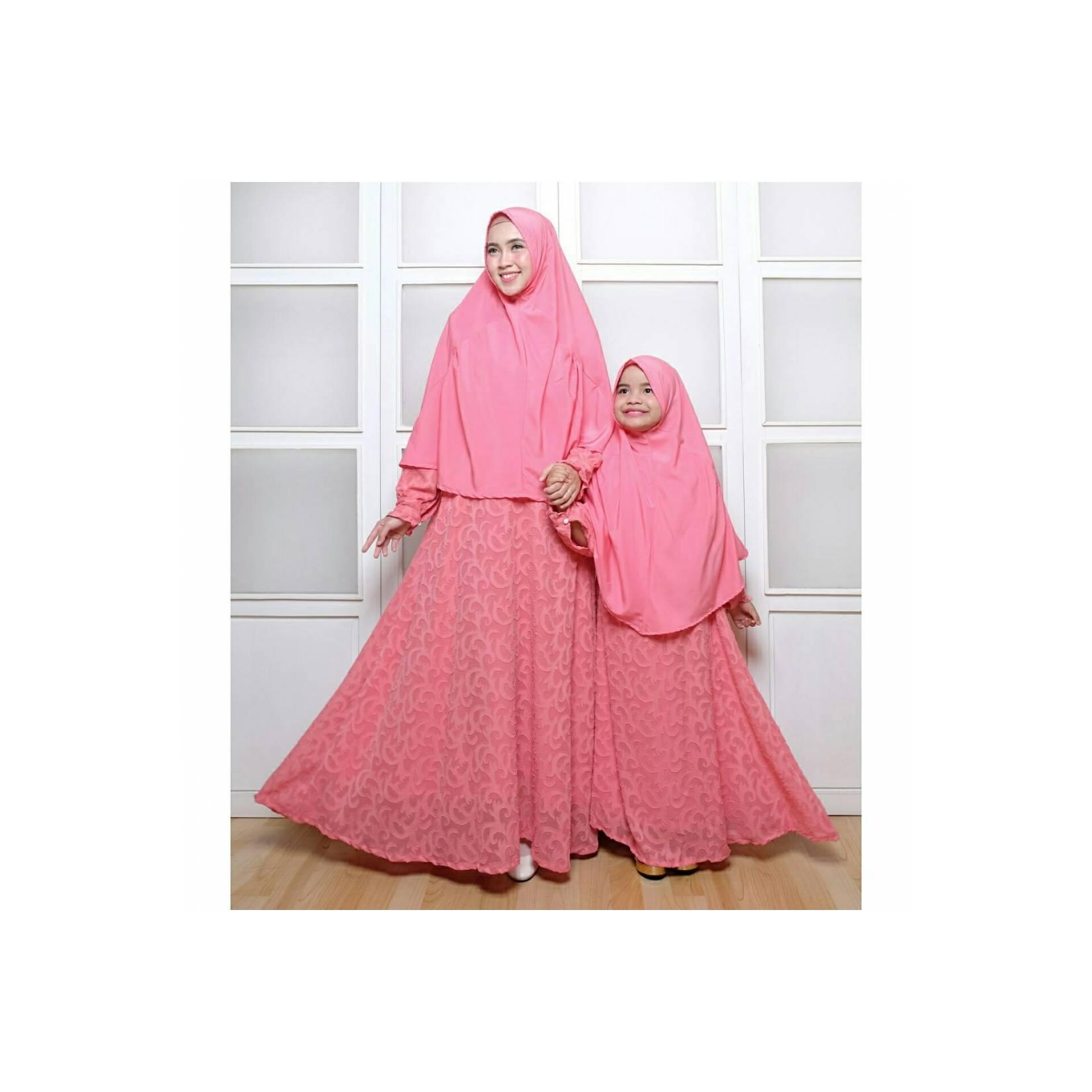 Couple gamis abaya syar'i ibu dan anak katun jepang