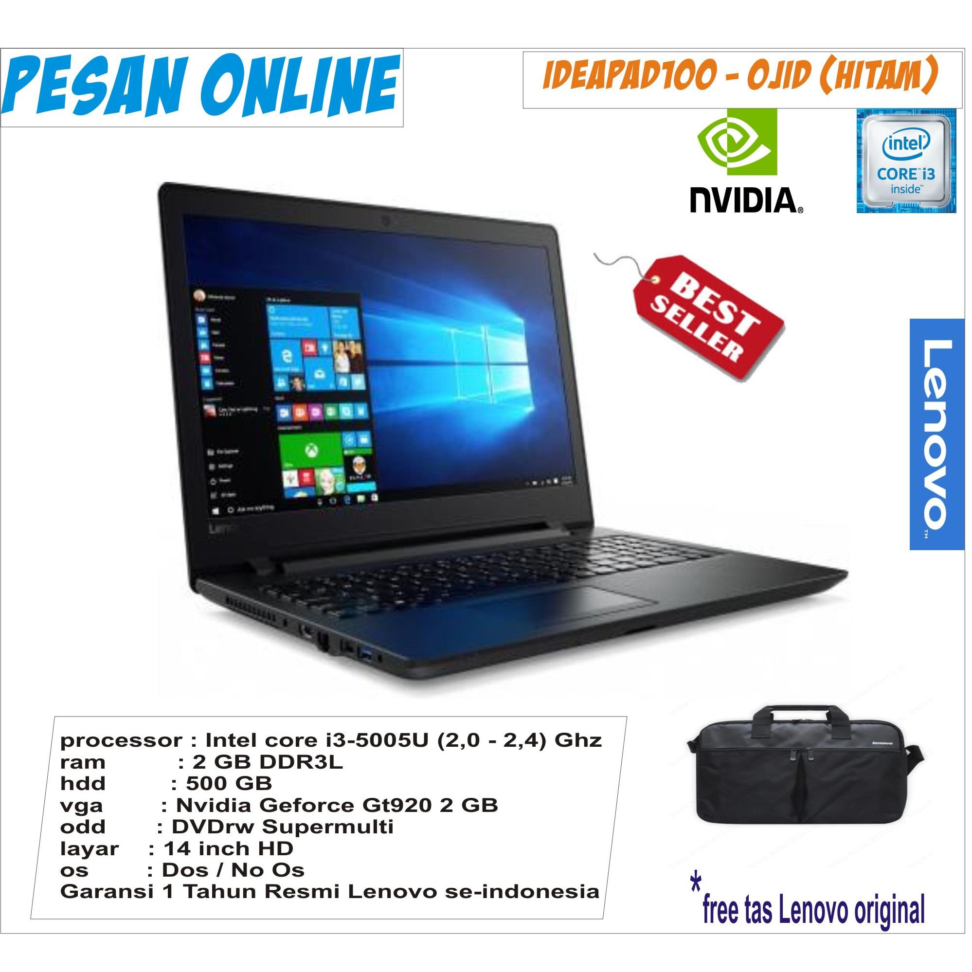 lenovo ideapad100 core i3/ ram 2 gb/ 500 Hdd/14 Inch hd/dos/ garansi resmi lenovo indonesia