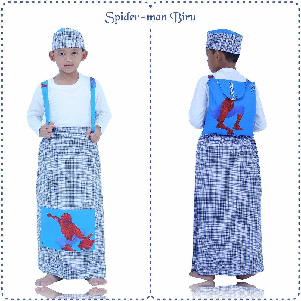 Sarung Instan Anak Karakter Spiderman Biru Size M di lapak Mukena Yumna mukenayumna