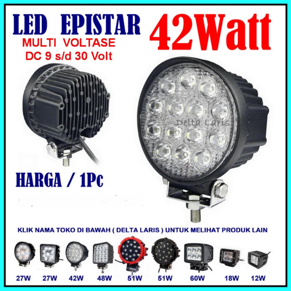 Pro Parts Epistar Lampu Sorot LED 42 Watt Lampu Tembak LED Spot Light Work Light LED 42W 12 V - 24 V 12 Volt - 24 Volt untuk Mobil Motor Offroad Truk Alat berat