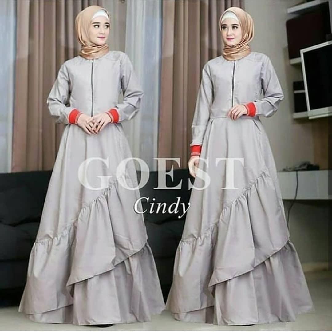 Baju Original Cindy Dress Balotely Gamis Muslim Modern Maxy Gaun Rok Panjang Wanita Muslimah Simple Trend 2018