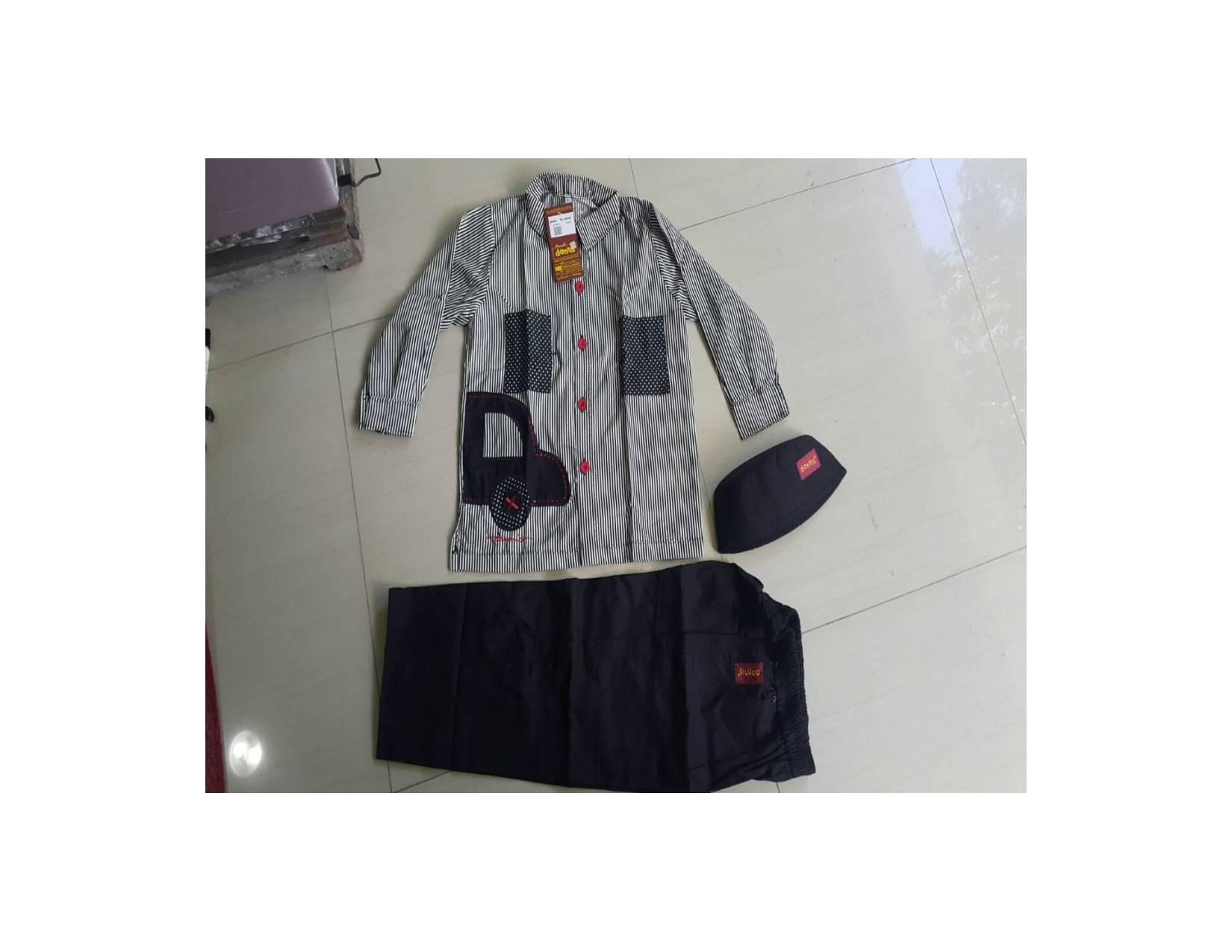 Size 9 - Baju Muslim Anak Dannis Taqwa Anak Black&White 2
