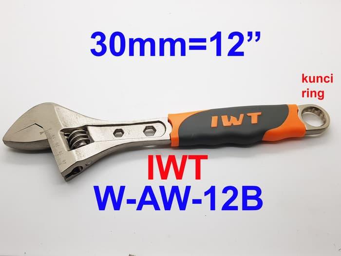adjustable wrench 12 300mm kunci inggris Merk IWT with GRIP
