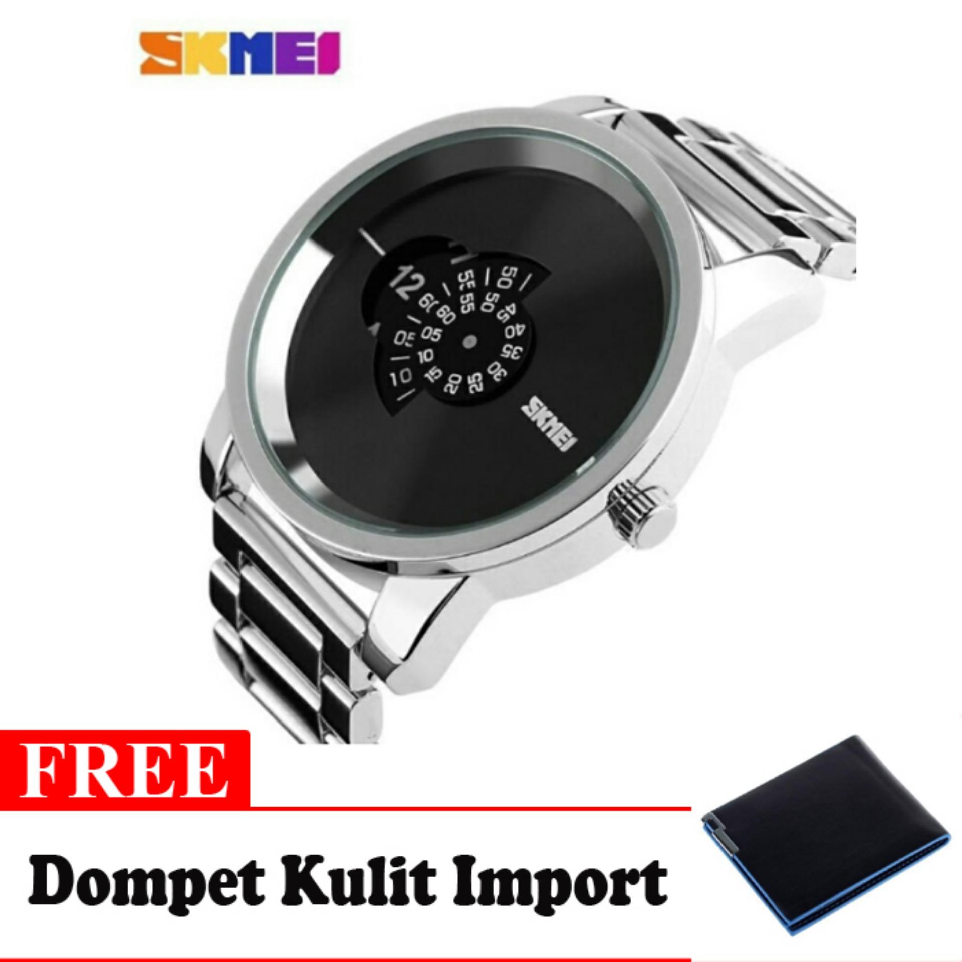 SKMEI Casio Man Sport LED Watch Water Resistant 30m - AD1171 - Black free Dompet Kulit Import