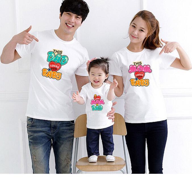 PROMO SALE - KAOS KELUARGA / BAJU FAMILY TEE 2 DEWASA + 1 ANAK - FAM-013 F001