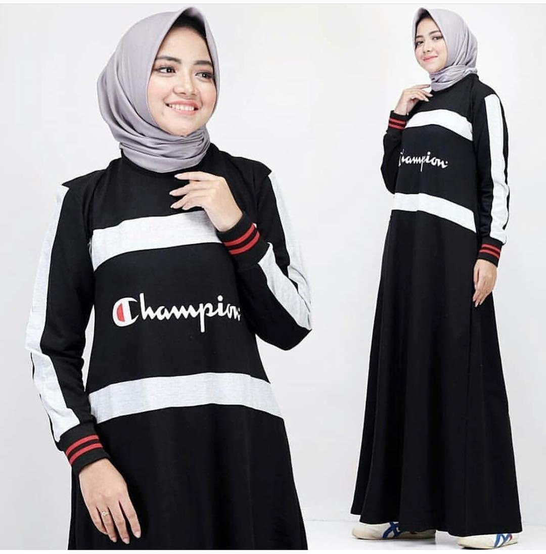 Gamis Champion Maxi Dress Combad Baju Wanita Gamis Baju Terusan Panjang Baju Kerja Gaun Pesta Murah Remaja Baju Muslim Terbaru 2018 Baju Model Terbaru