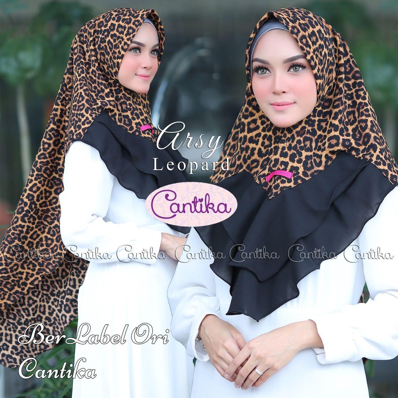 MOOIE - kerudung hijab jilbab instan khimar syari LEOPARD ANTEM COMBI SIFON CANTIKA