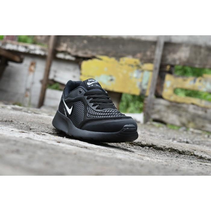 Promo Termurah Sepatu Sport Nike Airmax Running Men - Full Black Hitam Sekolah Kerja Gratis Ongkir