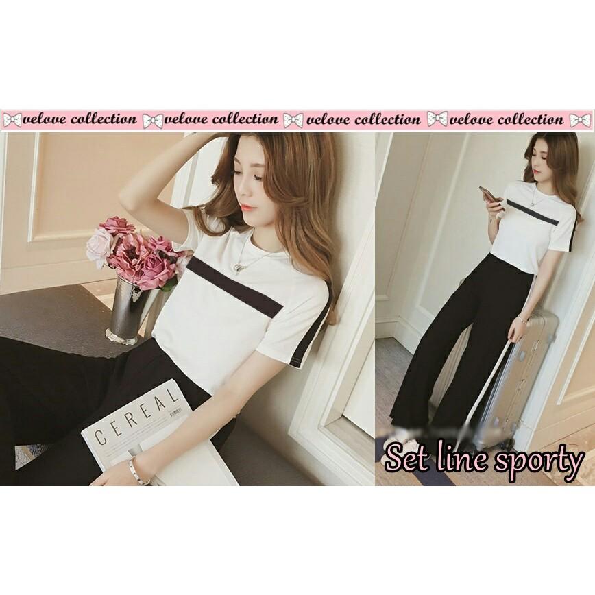 Vshop91jkt -Set Line Sporty Setelan Kulot Setelan Garis Setelan Olahraga Setelan Sport Setelan Wanita Setelan Muslim Cardigan Wanita Baju Wanita Atasan Wanita Blouse Wanita Blus Wanita Celana Kulot Celana Joger Celana Trendy Celana Wanita Baju Blazer