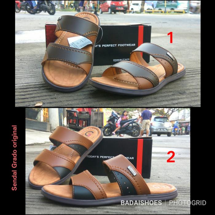 Promo: Sendal Pria Grado Original Sendal Casual Grado 805 Made My Pakalolo - Cokelat Muda, 38 - ready stock