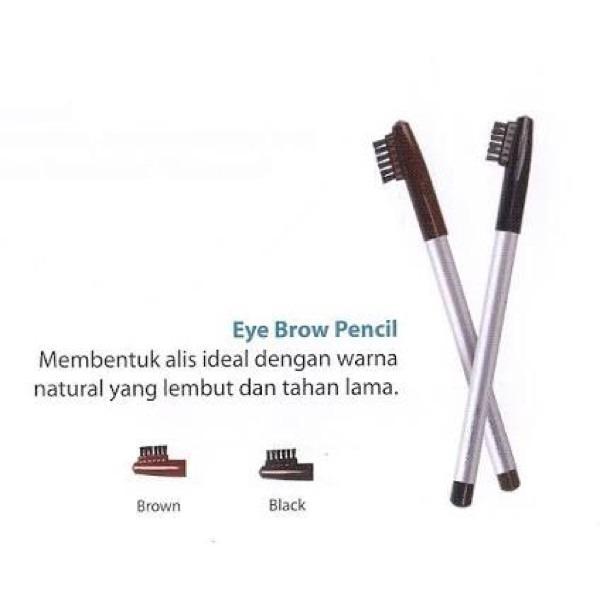 Wardah Eye Brow Pencil With Brush Pensil Alis Coklat dan Hitam Sikat